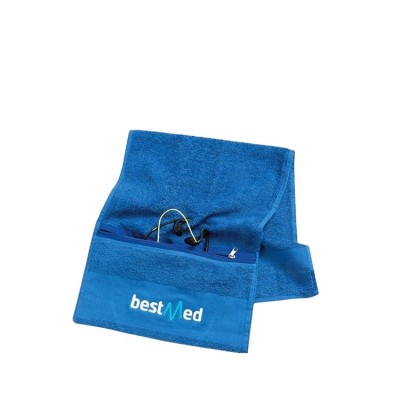 High Quality Custom Gym Towel With Zip Pocket Cheap Yoga Towel